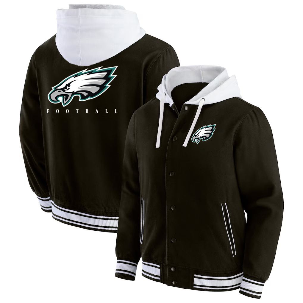 Men 2026 NFL Philadelphia Eagles  jacket hoodie Black 012->miami dolphins->NFL Jersey